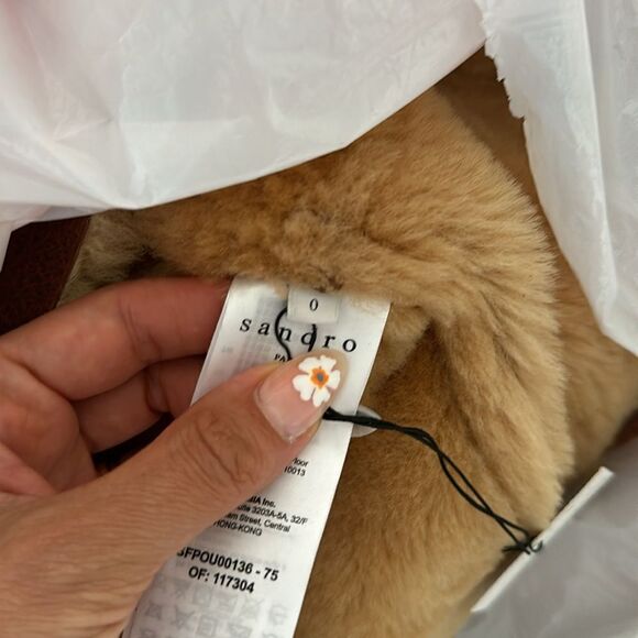 Sandro Zinal Shearling Biker Jacket - Picture 13 of 14